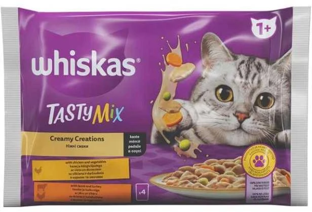 CANN CAT WHISKAS TASTYMIXMEAT VEGG 4X85