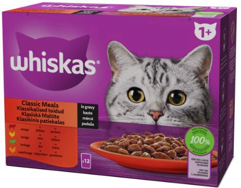 Šlapias kačių maistas Whiskas Meat set, 0.085 kg