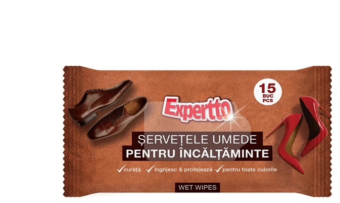 Drėgnosios avalynės servetėlės EXPERTTO, 15 vnt.
