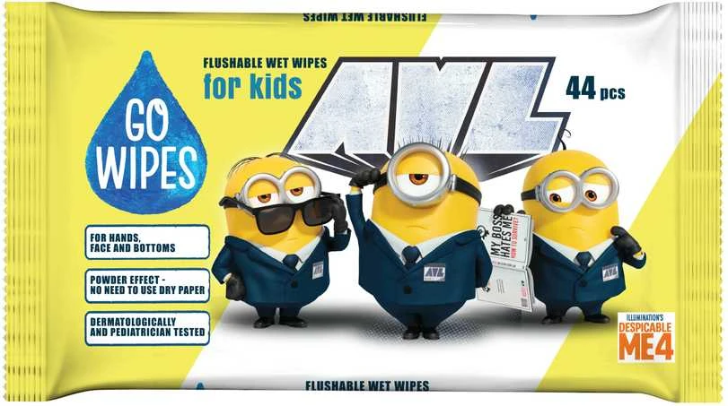 Drėgnos servetėlės Minions Gowipes 44vnt