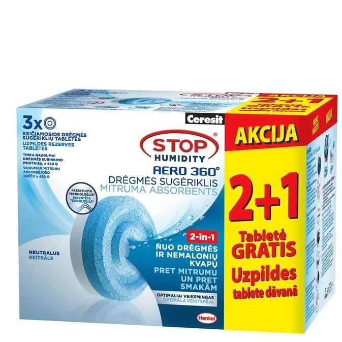 Sausintuvas Drėgmės rinktuvo tabletės Ceresit Aero Device Promo, 1350 g