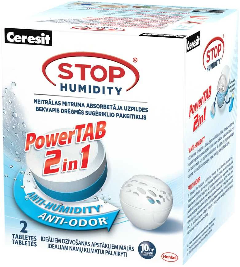 Sausintuvas Ceresit Drėgmės ir nemalonių kvapų rinktuvo Pearl tabletės, 2x 300g