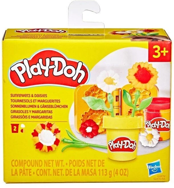 Modelinas, - Hasbro Play-Doh Lil Flowers, įvairių spalvų