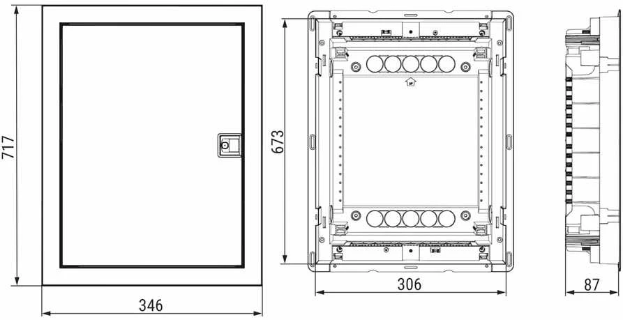 ETI Modulinis skydas ECG56, 48+8 modulių, potinkinis, IP40