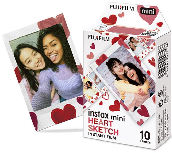 Fujifilm fotoplokštelės Instax Mini 1x10 Heart Sketch
