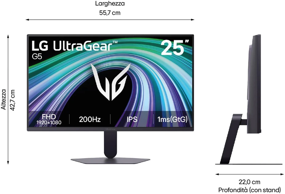 Monitorius LG UltraGear 25G523B-B - 200Hz | Full HD | IPS | 25" | HDR10