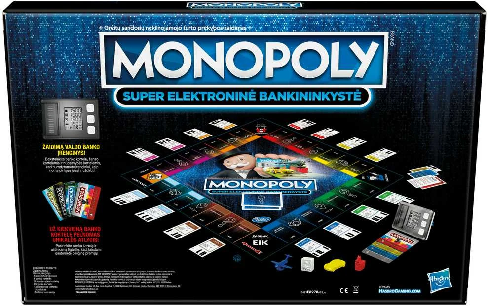 Hasbro Žaidimas „Monopolis: super elektroninė bankininkystė“, LT