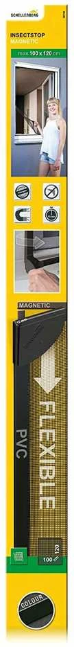 Tinklelis nuo uodų Schellenberg Magnetinis Su rėmu Stiklo pluoštas Antracito (100 x 120 cm)