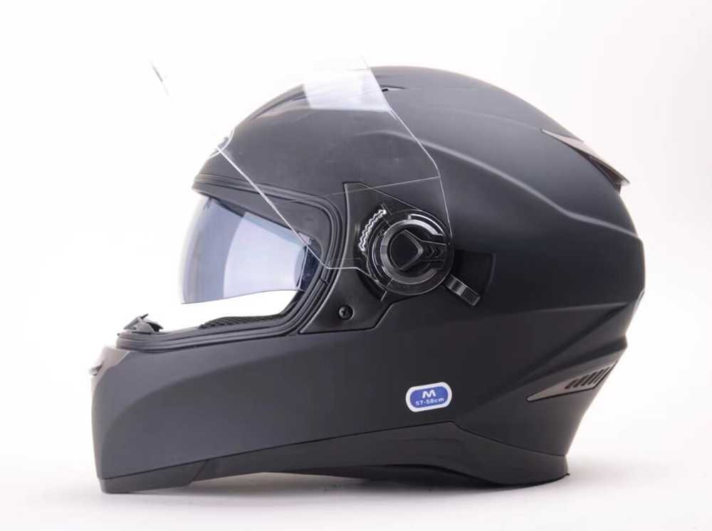 Motociklo šalmas HD-09B, XL, juodas.
