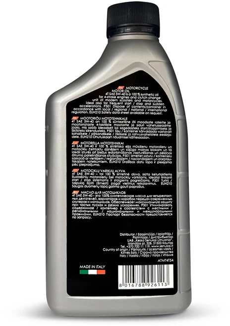 Motociklų alyva Autoserio 4T 5W-40, 1 l