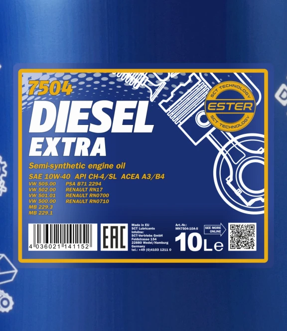 Variklių alyva Mannol 10W - 40, pusiau sintetinis, 10 l