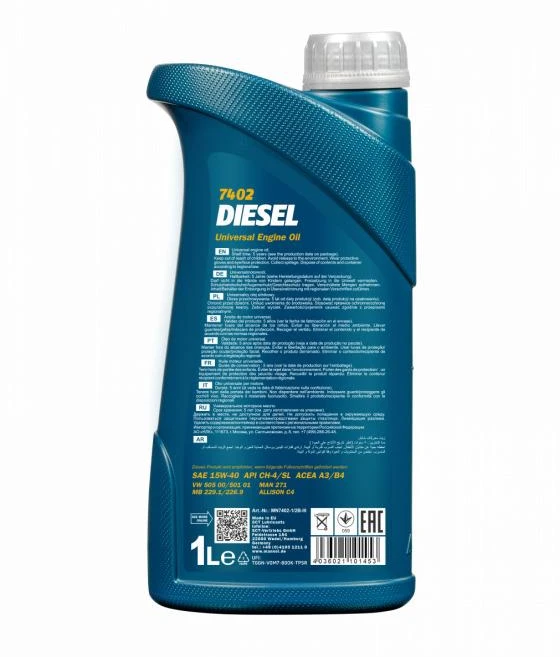 Automobilio variklio tepalas Mannol Diesel, 15W-40, 1 l