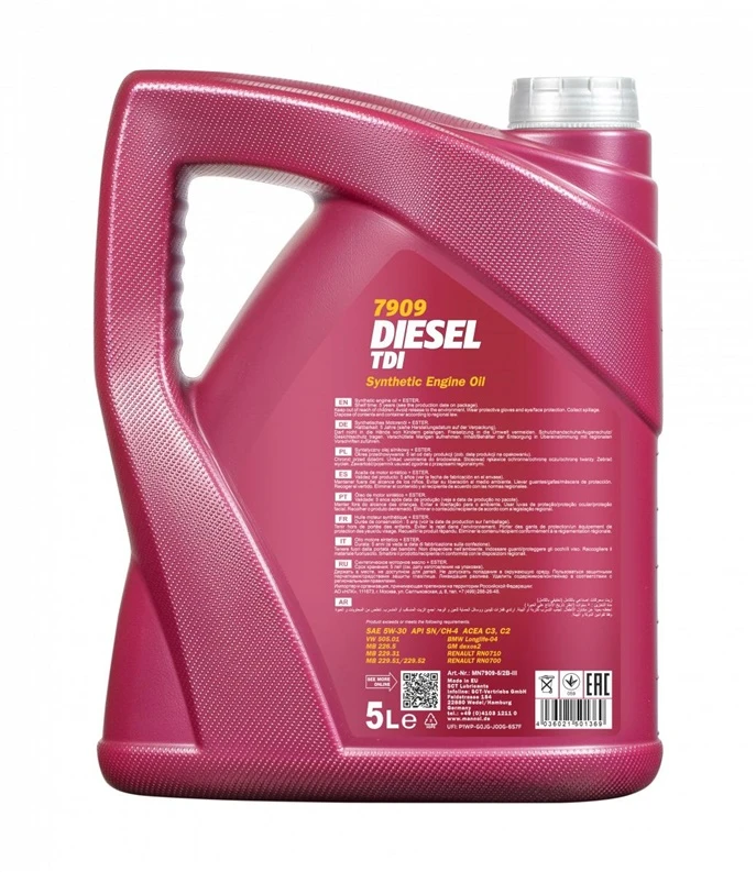 Variklio alyva Mannol Diesel TDI 5W - 30, sintetinė, 5 l