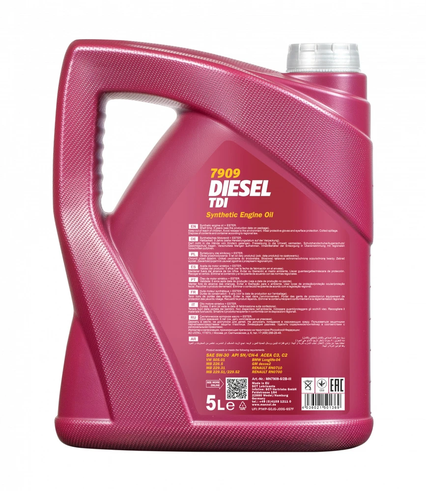 Variklio alyva Mannol Diesel TDI 5W - 30, sintetinė, 5 l