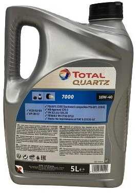 Automobilio variklio tepalas Total Quartz 7000, 10W-40, 5 l