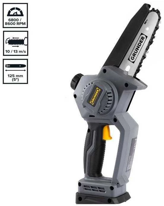 Akumuliatorinis mini grandininis pjūklas „Grunder“ 12 cm 18 V