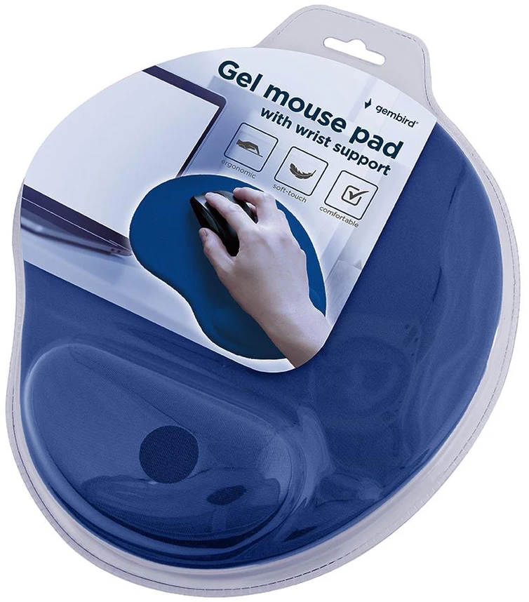 Gembird | MP-GEL-B Gel Pelės kilimėlis su riešo atrama, mėlynas | Gel Pelės kilimėlis | Mėlyna