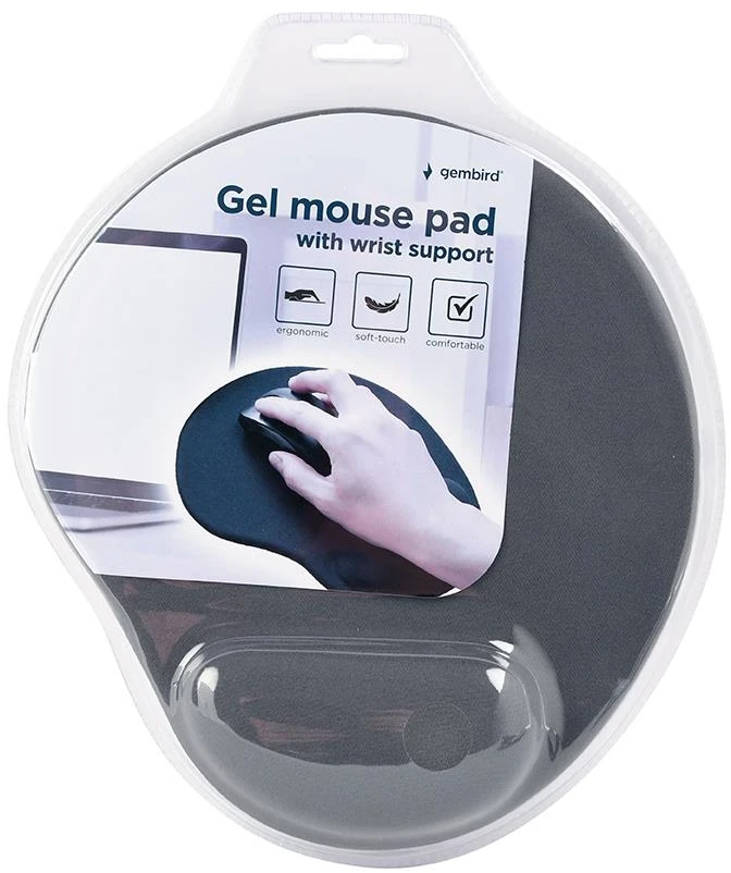 Gembird | MP-GEL-GR Gel Pelės kilimėlis su riešo atrama, pilkas Comfortable | Gel Pelės kilimėlis | Pilkas