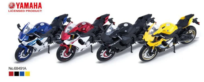 MSZ Motorcycle Yamaha 1:12 YZF-R1 This modelis is a 1:12 scale motorcycle; Height 10 cm, Plotis 6.3 cm, Gylis 17.3 cm