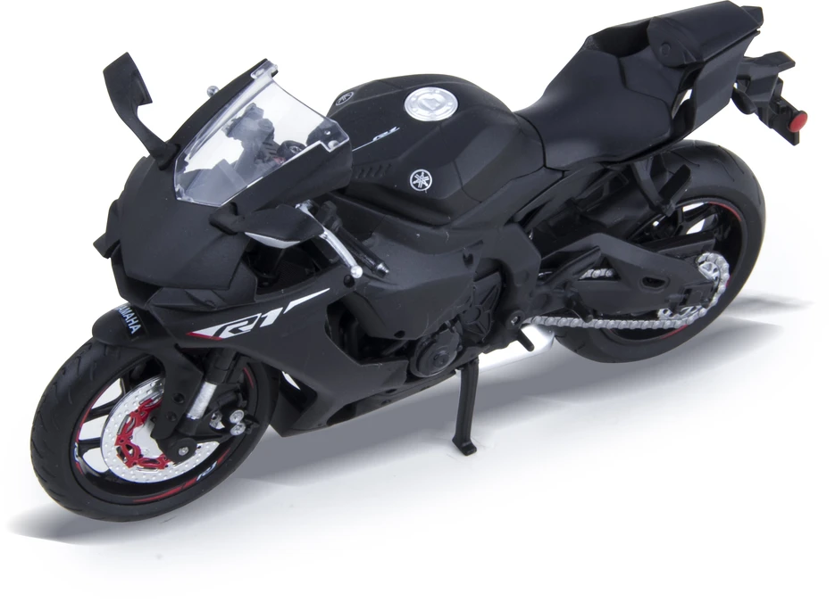 MSZ Motorcycle Yamaha 1:12 YZF-R1 This modelis is a 1:12 scale motorcycle; Height 10 cm, Plotis 6.3 cm, Gylis 17.3 cm