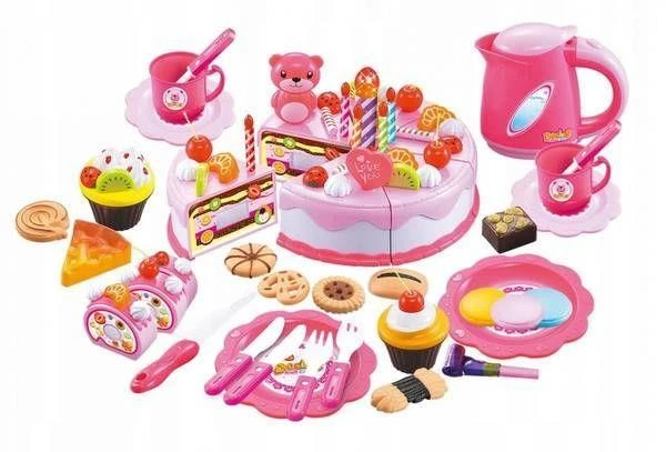 Multistore Žaisliniai virtuvės reikmenys, torto rinkinys EcoToys Birthday Set, įvairių spalvų