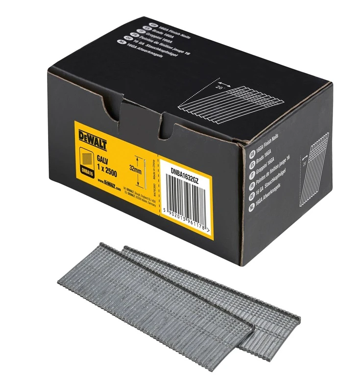 Naglas lentē Dewalt DNBA1632GZ. 32 mm x 1.6 mm