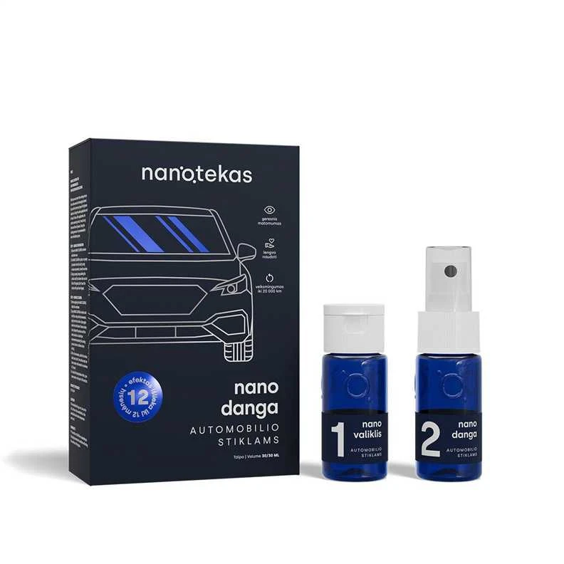 Nanotekas NANO DANGA Automobilio stiklams, 2×30 ml