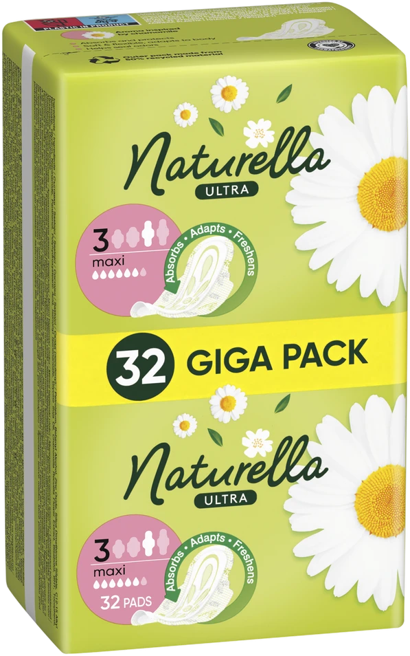 Naturella Ultra Maxi Size 3 Higieniniai Paketai Su Sparneliais, 32 vnt.
