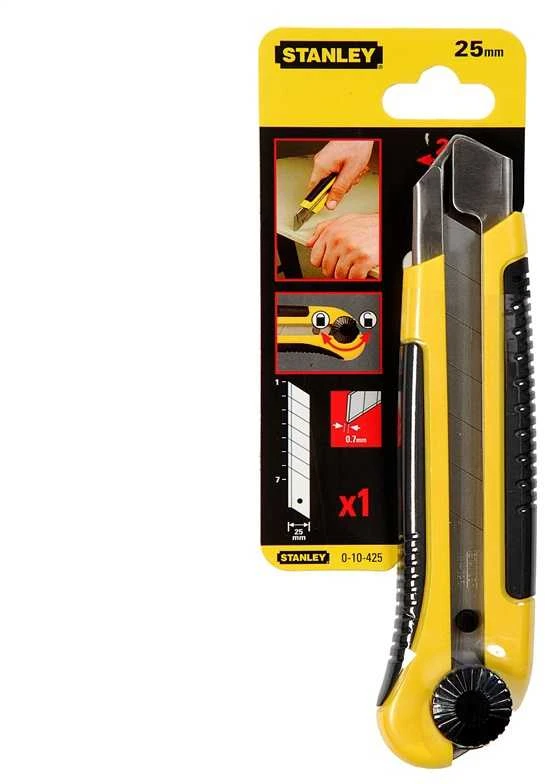 STANLEY KNIFE 25mm PLŪDŽIAMO PEILIO METALINĖ ABS rankena/KORTELĖ