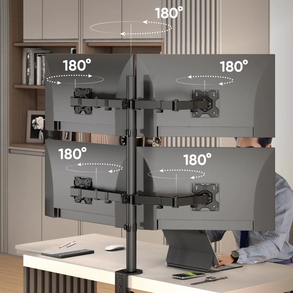 Onkron Neomounts Stalviršio laikiklis 4 monitoriams 13'' - 32'' (D421E-B)