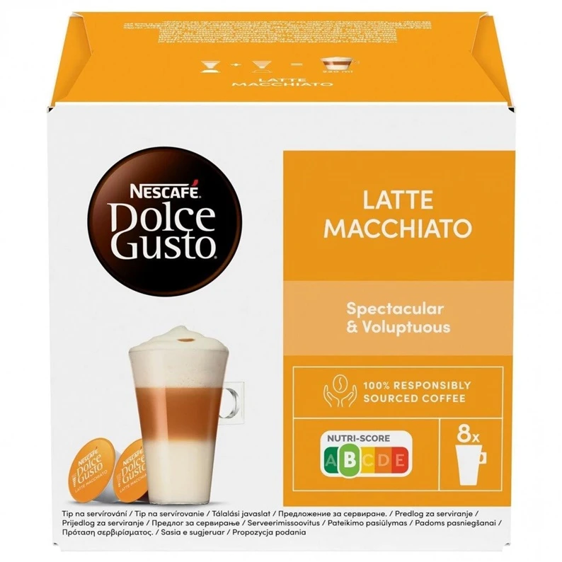 Nescafe Dolce Gusto Latte Macchiato Kava, 8+8 kapsulių dėžutėje