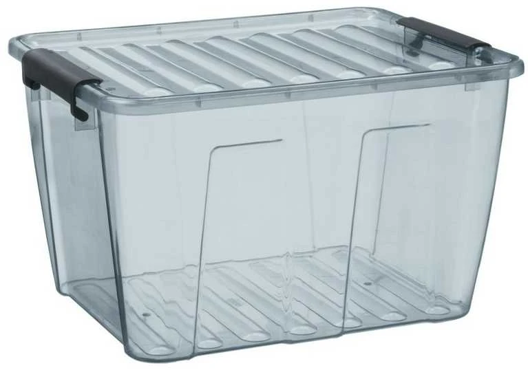 NHG Dėžė su dangčiu Home Box Plast Team 40L/35.3x3.3x46.7cm permatoma/pilka