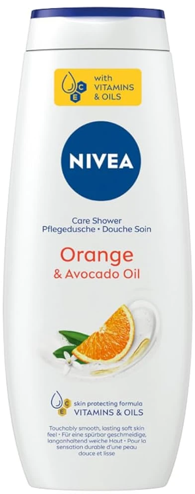 NIVEA Care Shower Oranžinis & Avocado Oil rūpestingoji dušo želė 500 ml