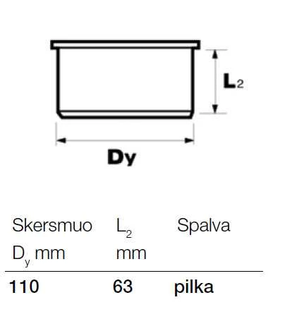 Nobeigums iekštelpu kanalizācijai Wavin Optima, 110 mm
