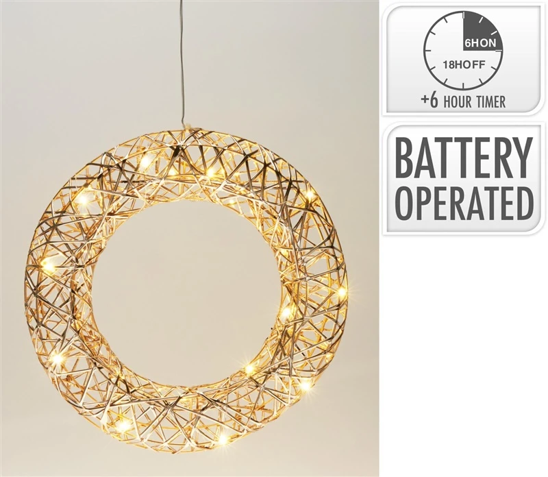 None Apšviestas kalėdų vainikas 30 cm su 20 LED