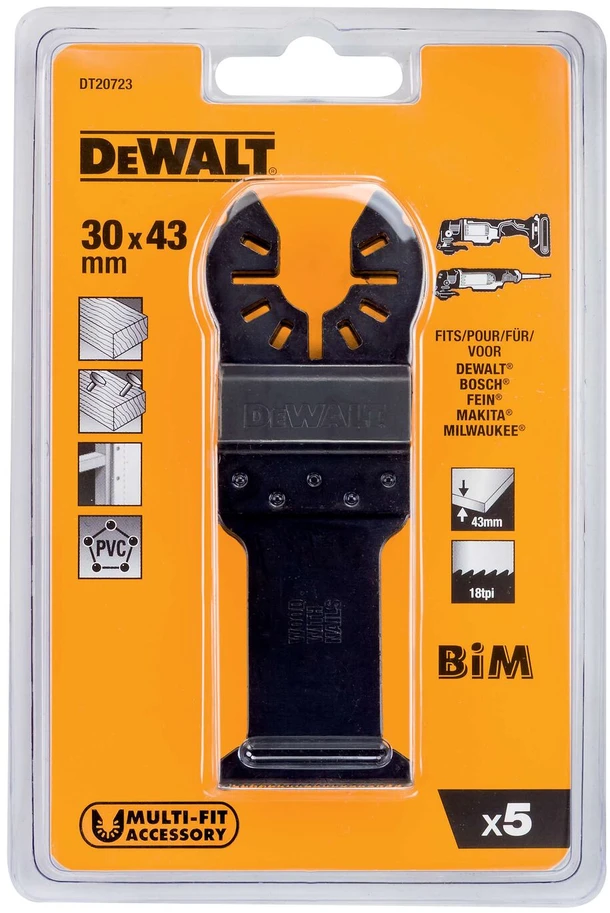 Stanley Įpjaunamasis pjūklelis DeWalt DT20723-QZ; 30x43 mm; 5 vnt.