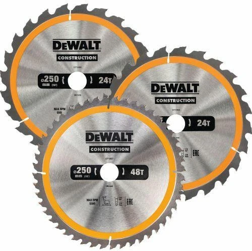 None DEWALT diskinis pjūklas EX KPL. 3 vnt 250 mm 2x24z, 1x48z DT1963