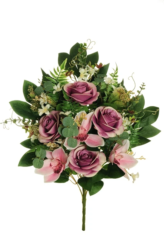 None Artificial bouquet. rose. pink col.. 56 cm