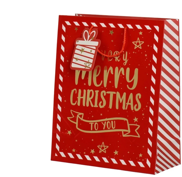 None Gift bag Decoris Velvet. 10 cm x 23 cm x 18 cm. red