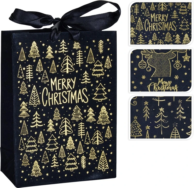 None Gift bag Velvet. 16 cm x 12 cm. juodas col.