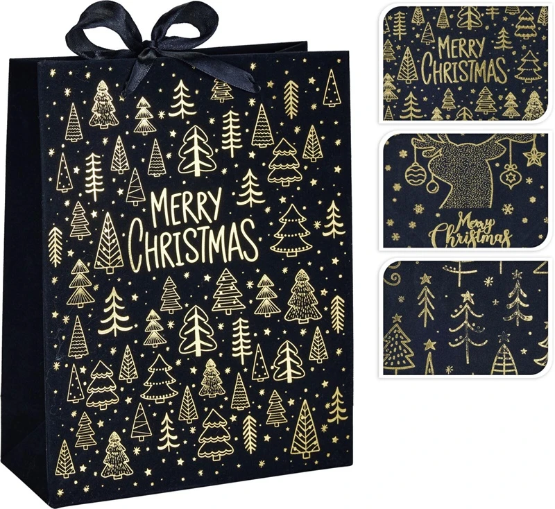 None Gift bag Velvet. 18 cm x 23 cm. juodas col.