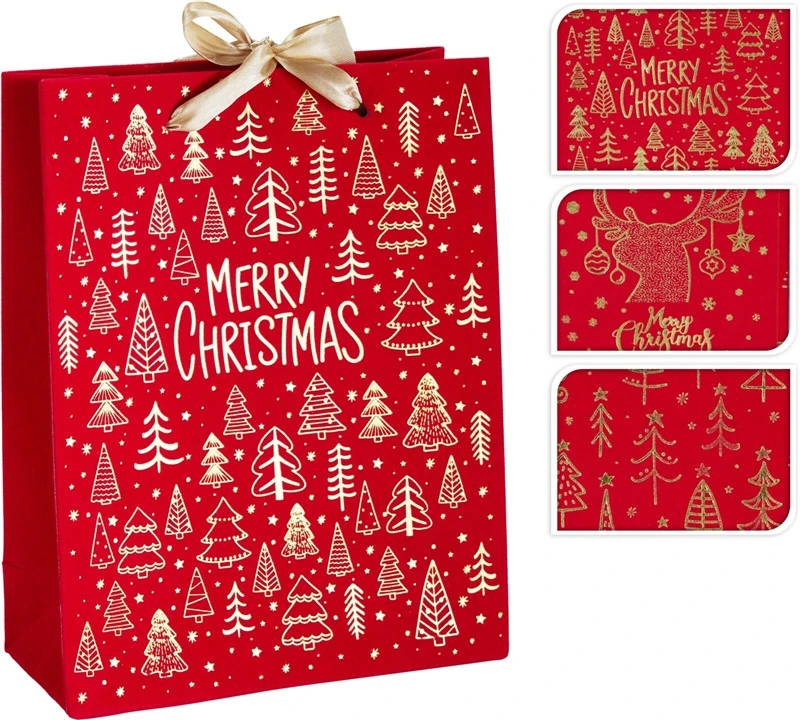 None Gift bag Velvet. 18 cm x 23 cm. red col.