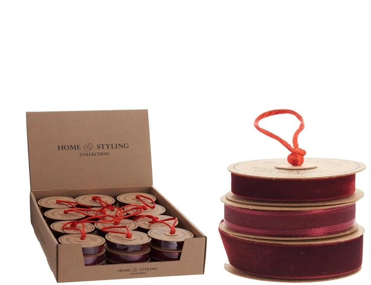 None Dovanų pakavimo juostelė 3pack. bordo