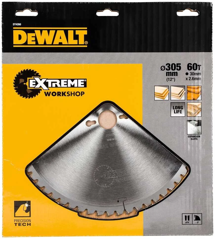 Pjovimo diskas medienai DeWalt; 305x2,6x30,0 mm; Z60; -5°