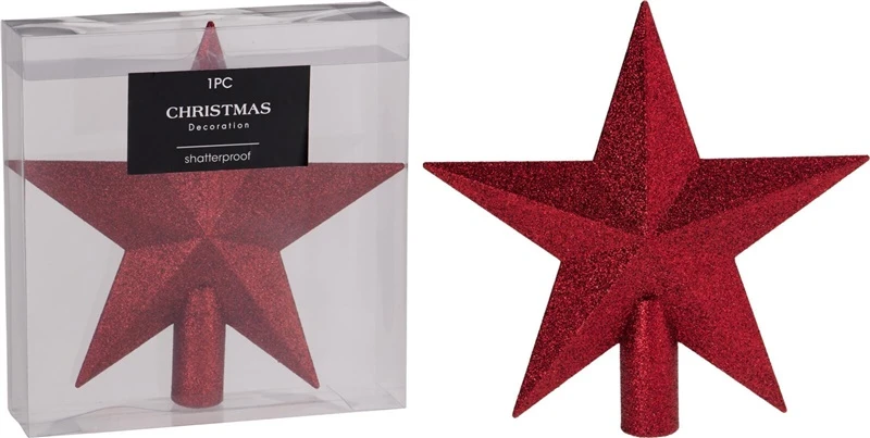 None Christmas medžio topper AVS102580. red. plastikas
