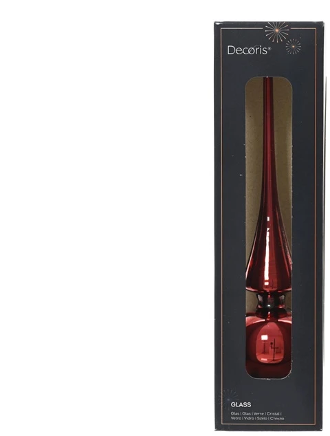 None Christmas medžio topper Decoris 113069. red. glass
