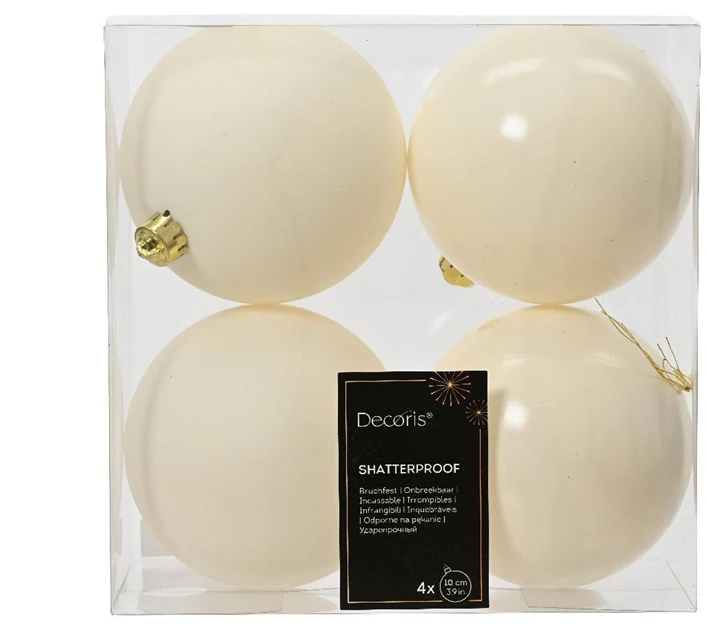 None Nežinomas Eglutės žaisliukai, balti, 10 cm, plastikas, 4 vnt.