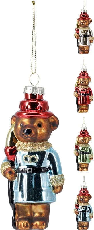 Skrzynkazdrewna Christmas Tree toy Bear. various colours. glass