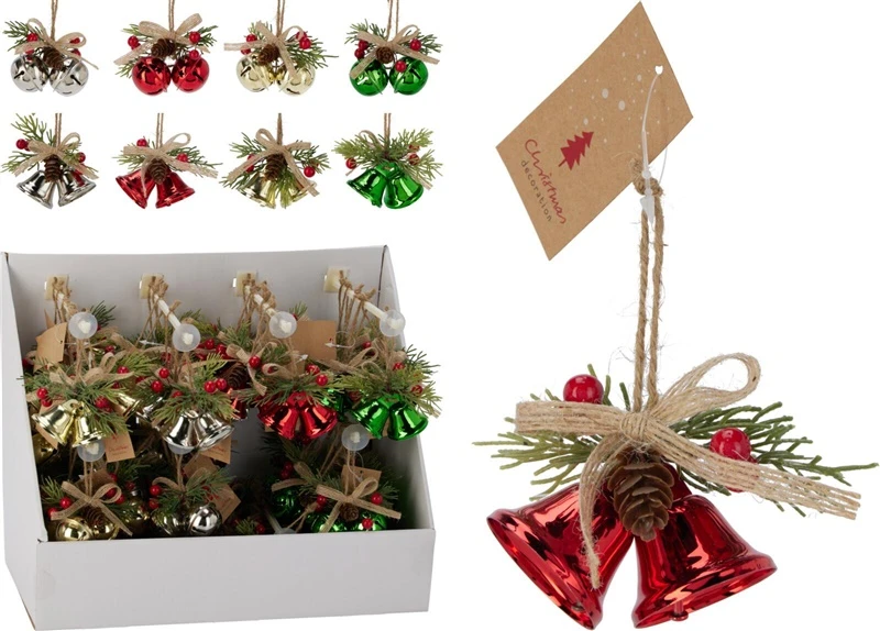 None Christmas Tree toy Bell. various colours. 8 cm