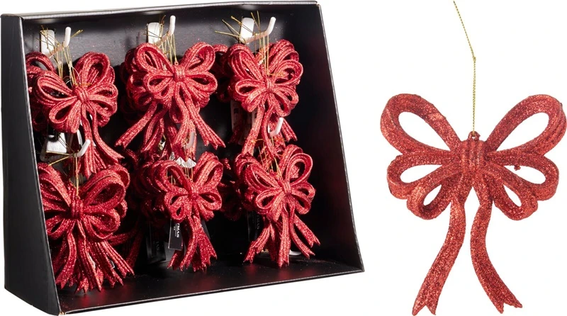 Mica Decorations Christmas Tree toy Bow. red. plastikas